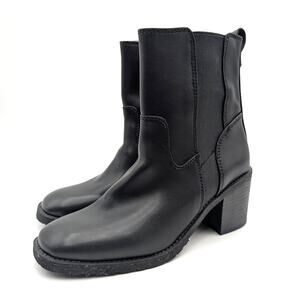 Zodiac Claret Block Heel Bootie Round Toe Women's Black Size US8M EU38.5